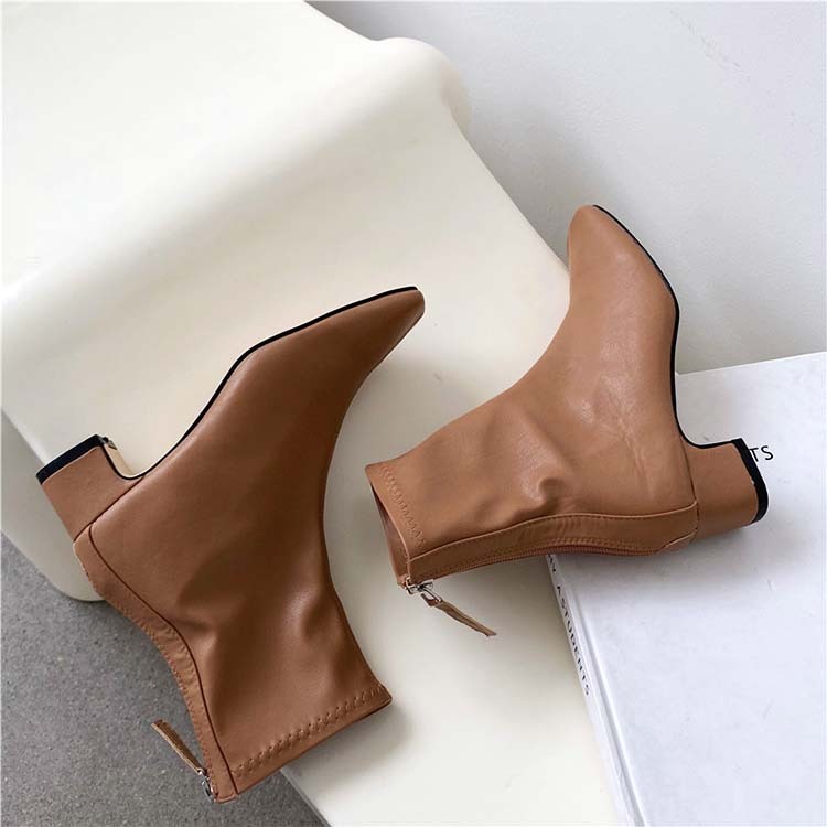 ショートブーツ レディース ブーツ ショート ローヒール チャンキーヒール スクエアトゥ Dazzle ダズル