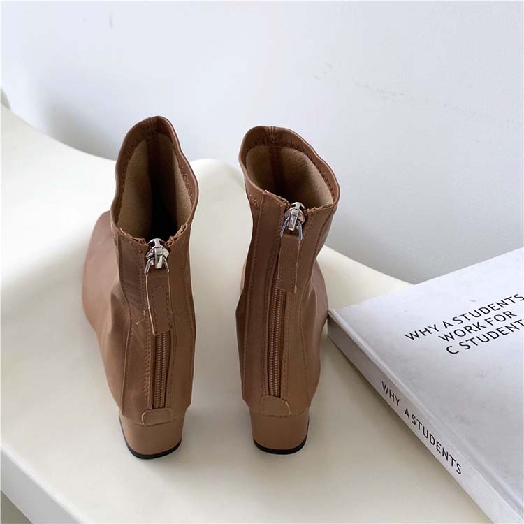 ショートブーツ レディース ブーツ ショート ローヒール チャンキーヒール スクエアトゥ Dazzle ダズル