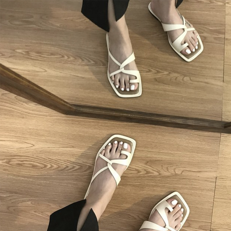 サンダル レディース フラット ビーチサンダル トングサンダル 親指リング 親指 リング クロス バイカラー ぺたんこ フラットサンダル おしゃれ Dazzle ダズル