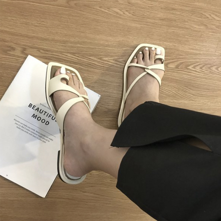 サンダル レディース フラット ビーチサンダル トングサンダル 親指リング 親指 リング クロス バイカラー ぺたんこ フラットサンダル おしゃれ Dazzle ダズル