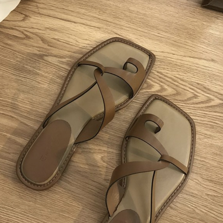 サンダル レディース フラット ビーチサンダル トングサンダル 親指リング 親指 リング クロス バイカラー ぺたんこ フラットサンダル おしゃれ Dazzle ダズル