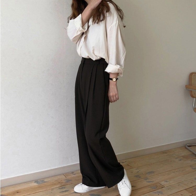 スーツ パンツ レディース パンツスーツ ワイドパンツ 黒 卒園式 卒業式 入学式 OL オフフィス 韓国 ジョイフィール joyfeel