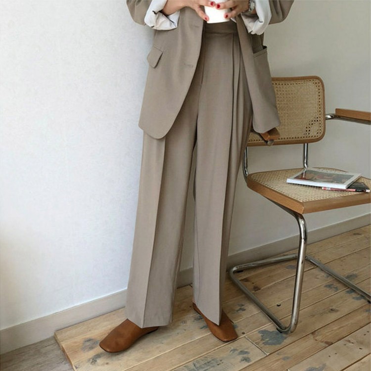 スーツ パンツ レディース パンツスーツ ワイドパンツ 黒 卒園式 卒業式 入学式 OL オフフィス 韓国 ジョイフィール joyfeel