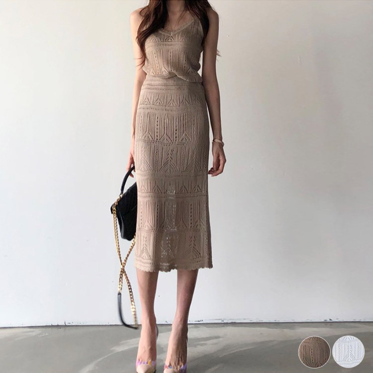 ビスチェ クロシェ レディース セクシー レース モカ 白 韓国ファッション ジョイフィール joyfeel