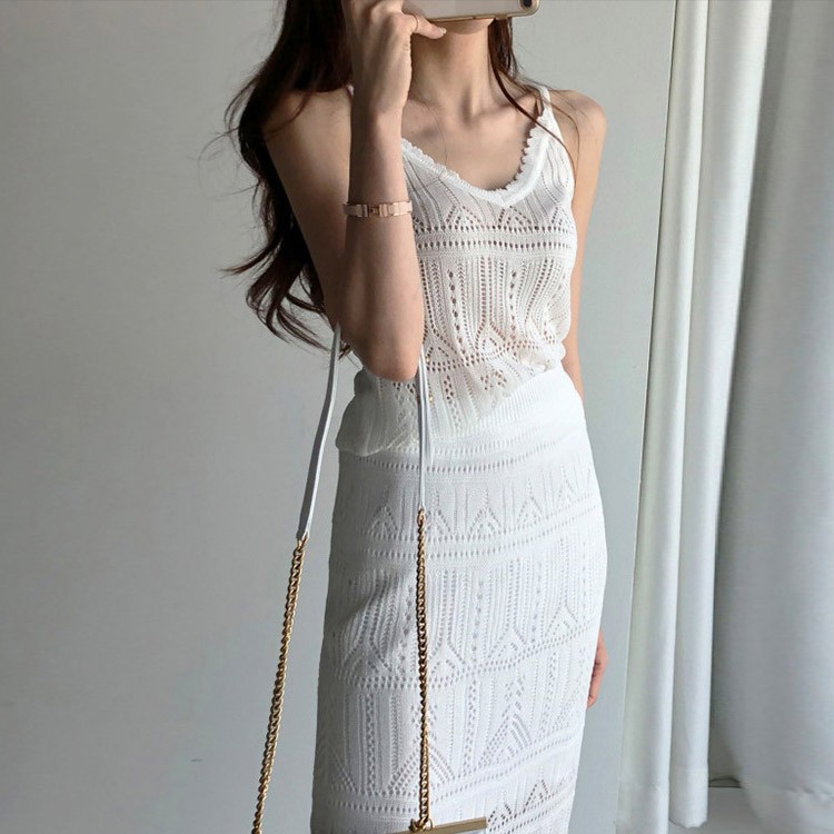 ビスチェ クロシェ レディース セクシー レース モカ 白 韓国ファッション ジョイフィール joyfeel