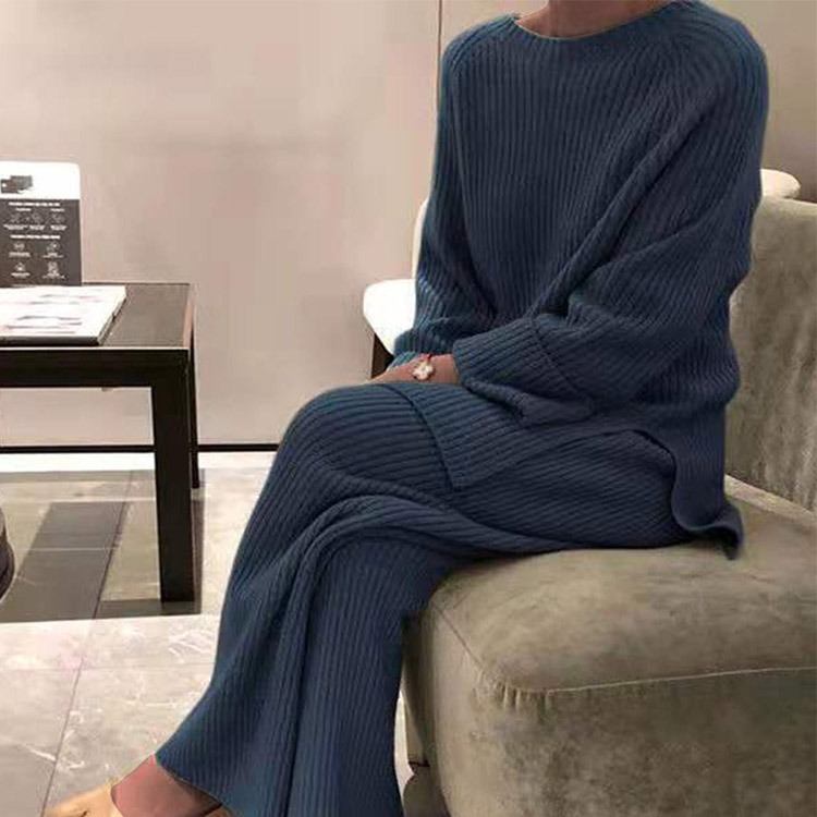 ニット セットアップ レディース ニットアップ パンツ リブ編み リブニット 韓国 Dazzle ダズル