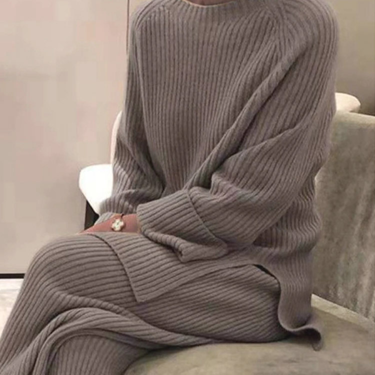 ニット セットアップ レディース ニットアップ パンツ リブ編み リブニット 韓国 Dazzle ダズル