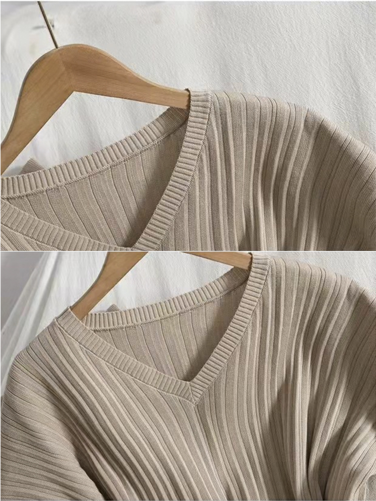 セットアップ レディース サマーニット 半袖 トップス Vネック ワイドパンツ 9分丈 夏 春 無地 フレンチスリーブ エレガント おし Dazzle ダズル