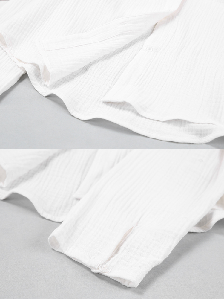 セットアップ レディース ショートパンツ ルームウエア ラウンジウエア 長袖 ブラウス ショート丈 春 夏 薄手 カジュアル おしゃれ エレガント バカンス 白 Dazzle ダズル