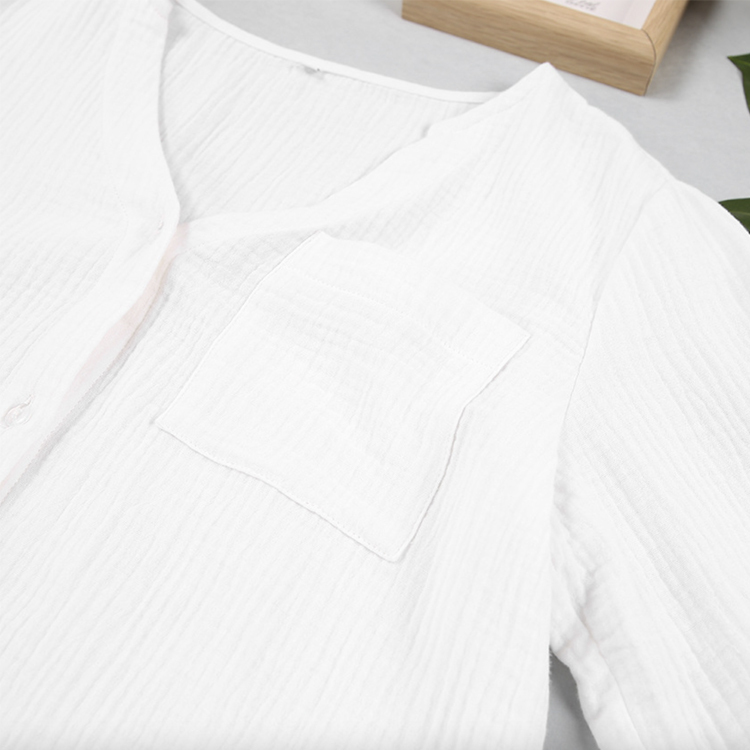 セットアップ レディース ショートパンツ ルームウエア ラウンジウエア 長袖 ブラウス ショート丈 春 夏 薄手 カジュアル おしゃれ エレガント バカンス 白 Dazzle ダズル