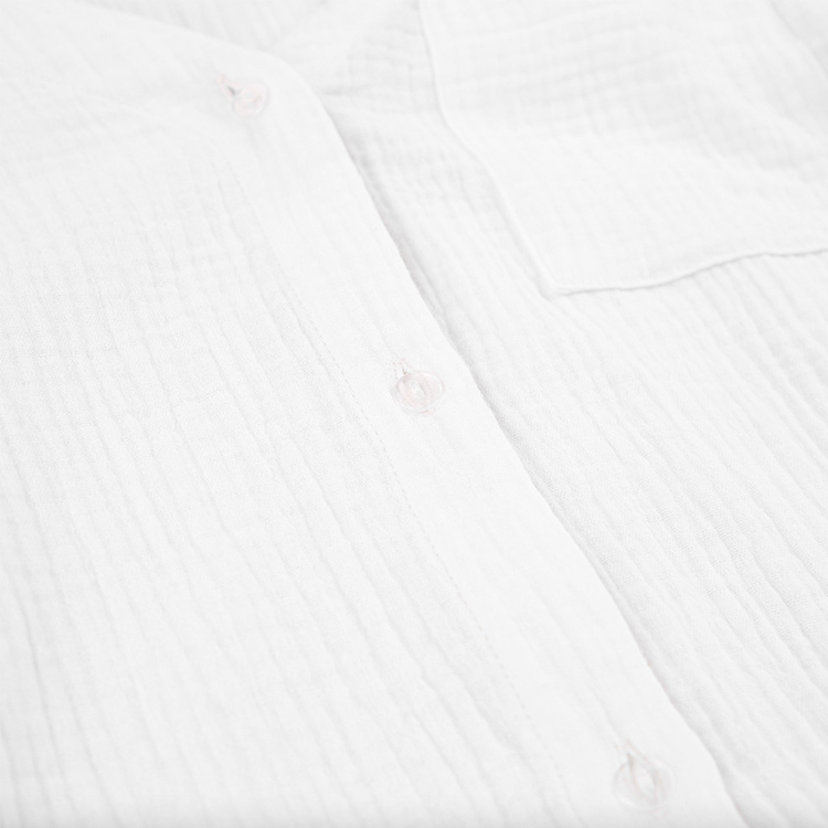 セットアップ レディース ショートパンツ ルームウエア ラウンジウエア 長袖 ブラウス ショート丈 春 夏 薄手 カジュアル おしゃれ エレガント バカンス 白 Dazzle ダズル