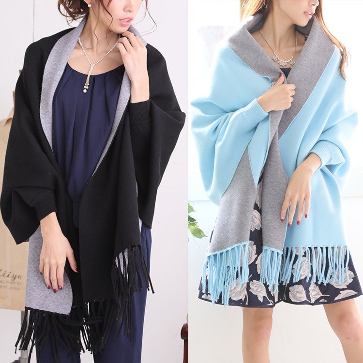 袖付きストール 大判 ストール レディース チェック柄 韓国 Dazzle ダズル