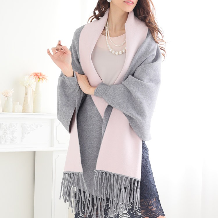 袖付きストール 大判 ストール レディース チェック柄 韓国 Dazzle ダズル