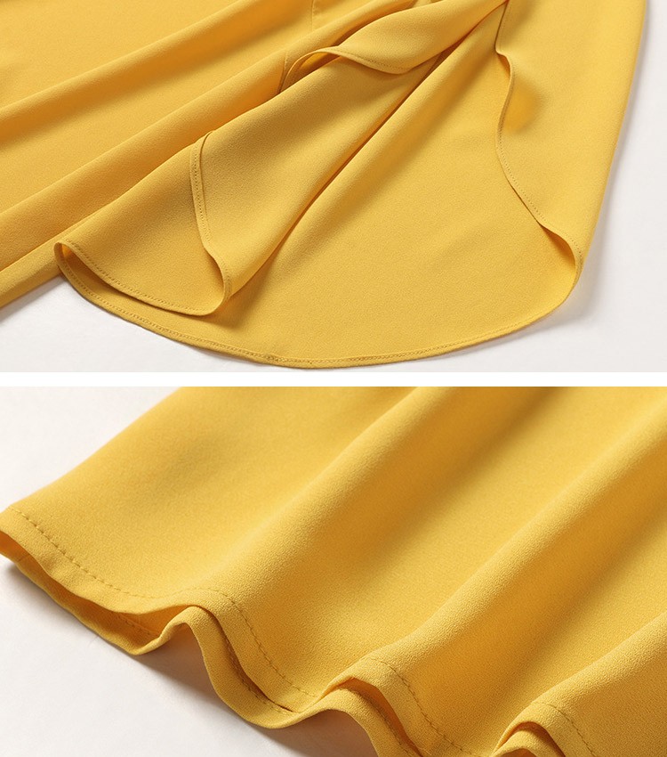 半袖 チューリップ袖 フレア袖 ラッフル袖 シフォン ブラウス レディース 韓国ファッション Dazzle ダズル