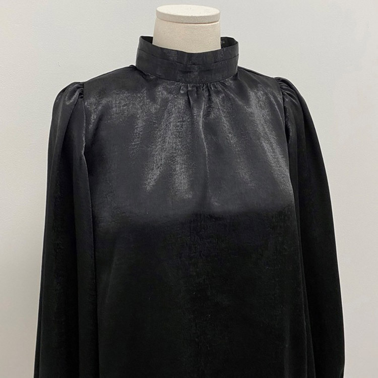 ブラウス サテン レディース 長袖 ボリューム袖 バルーンスリーブ 韓国 送料無料 ジョイフィール joyfeel