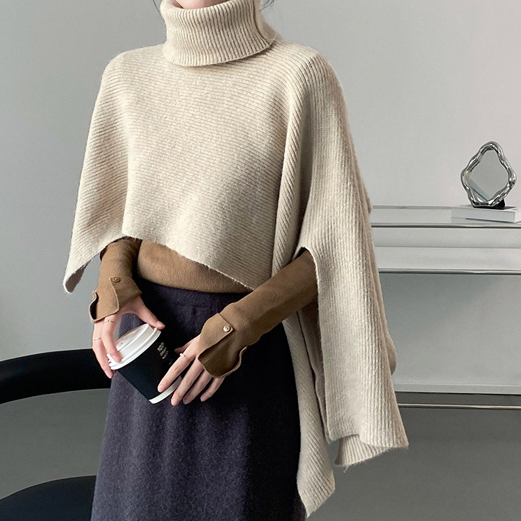 ケープ ニット ベスト タートルネック マント ポンチョ 韓国 Dazzle ダズル