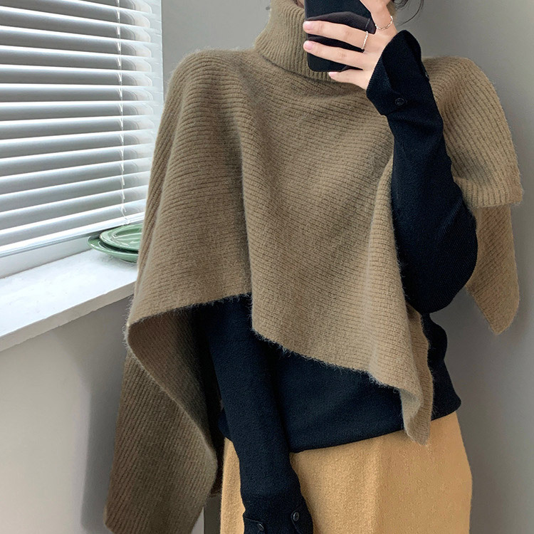 ケープ ニット ベスト タートルネック マント ポンチョ 韓国 Dazzle ダズル