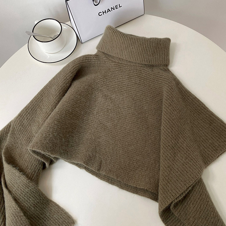 ケープ ニット ベスト タートルネック マント ポンチョ 韓国 Dazzle ダズル