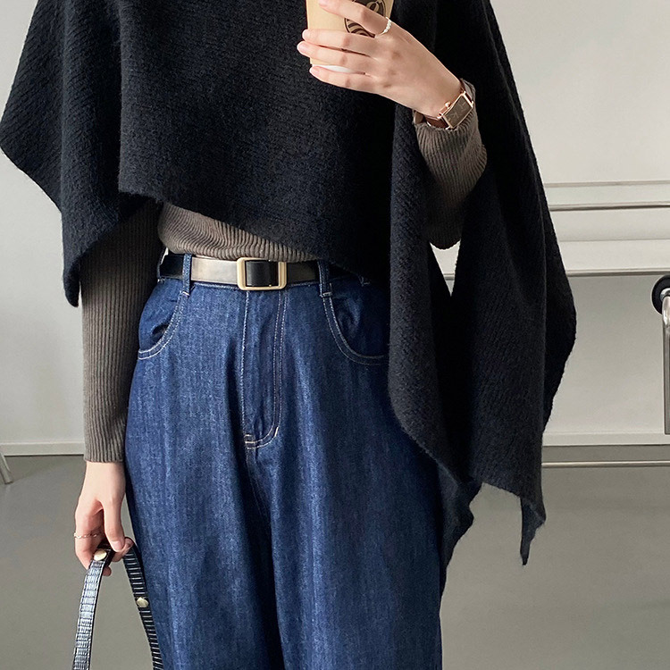 ケープ ニット ベスト タートルネック マント ポンチョ 韓国 Dazzle ダズル