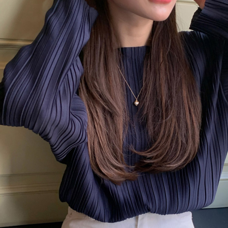 ブラウス レディース プリーツ エレガント きれい色 くすみカラー 韓国 送料無料 Dazzle ダズル