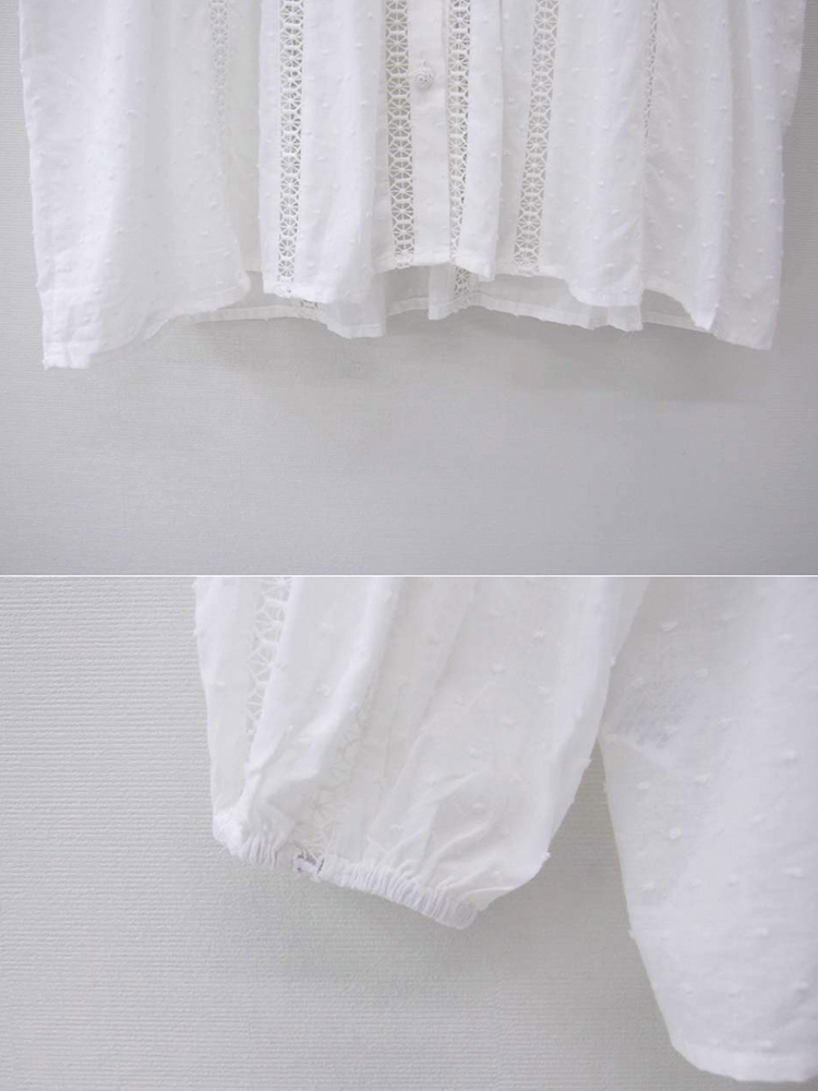 シャツ レディース 長袖 レース 刺繍 シースルー レース ゆったり オーバーサイズ Dazzle ダズル