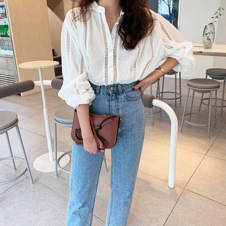 シャツ レディース 長袖 レース 刺繍 シースルー レース ゆったり オーバーサイズ Dazzle ダズル