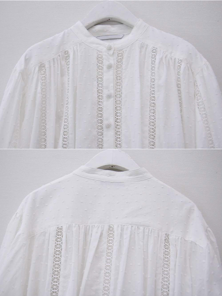 シャツ レディース 長袖 レース 刺繍 シースルー レース ゆったり オーバーサイズ Dazzle ダズル