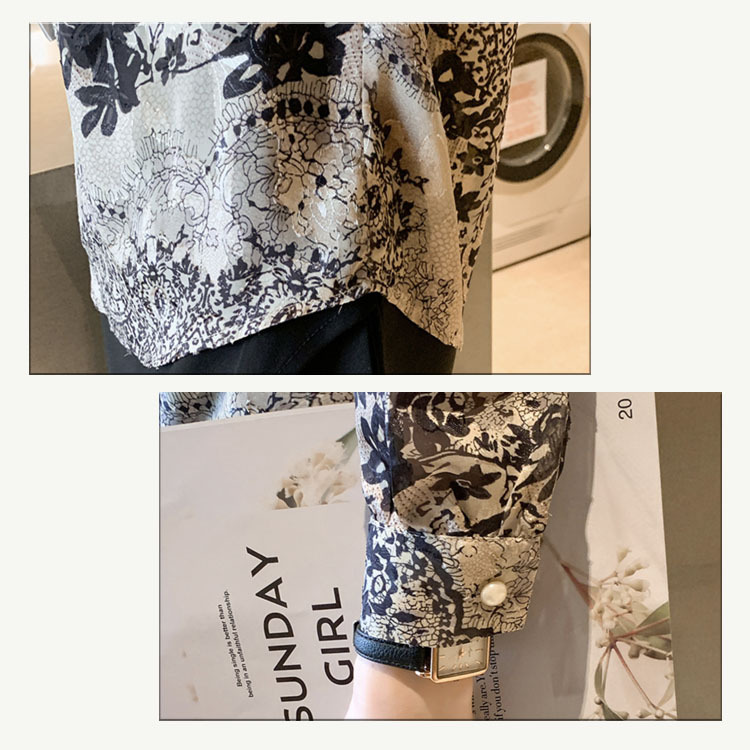 ブラウス レディース トップス レース 柄 スタンドカラー モックネック ハイネック シフォン おしゃれ エレガント ゴージャス 春 秋  ジョイフィール joyfeel