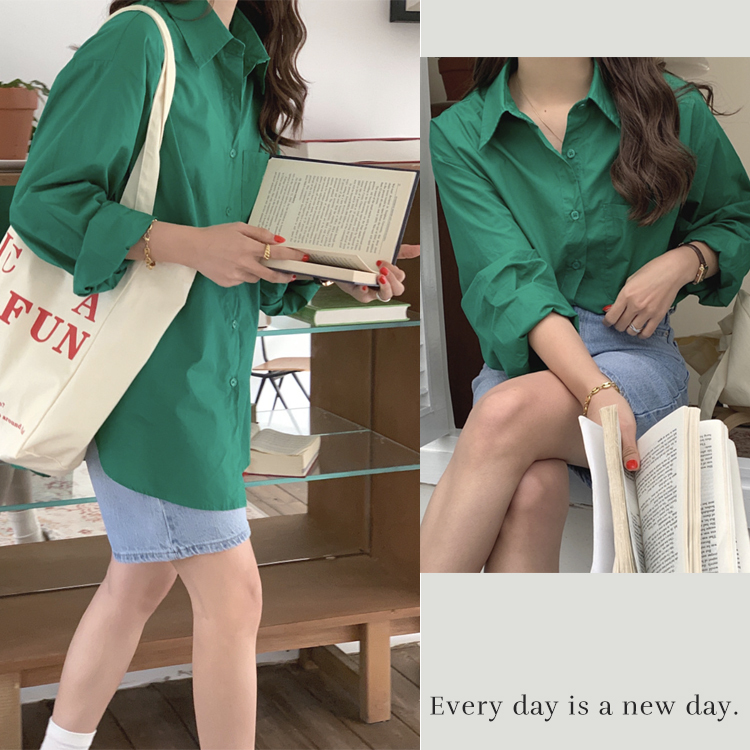 シャツ レディース ブラウス 長袖 ゆったり 無地 ユニセックス シンプル おしゃれ パウダーカラー ビックシルエット    イエロー  ジョイフィール joyfeel