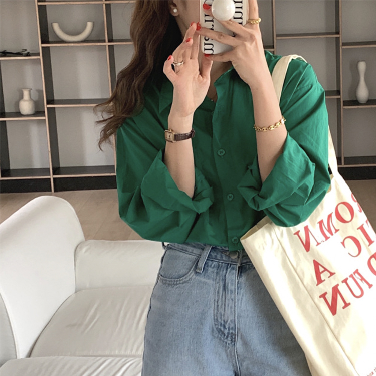 シャツ レディース ブラウス 長袖 ゆったり 無地 ユニセックス シンプル おしゃれ パウダーカラー ビックシルエット    イエロー  ジョイフィール joyfeel