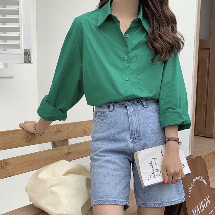 シャツ レディース ブラウス 長袖 ゆったり 無地 ユニセックス シンプル おしゃれ パウダーカラー ビックシルエット    イエロー  ジョイフィール joyfeel