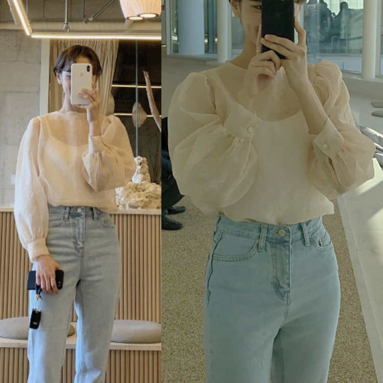 ブラウス レディース トップス 長袖 シアーブラウス すけ感 しわ ゆったり エレガント シアー シースルー エレガント おしゃれ フェミニン 春 夏 秋  ジョイフィール joyfeel