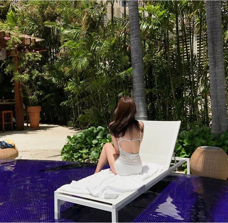 水着 ワンピース レース ビキニ 黒 白 ビーチウェア 体系カバー Dazzle ダズル