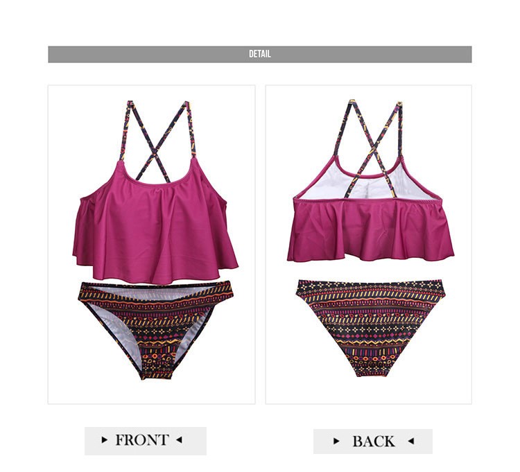 水着 ビキニ 2点セット カラフル 大人 ビーチウェア 体系カバー  レディース