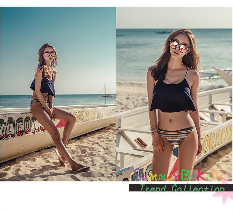 水着 ビキニ 2点セット カラフル 大人 ビーチウェア 体系カバー  レディース