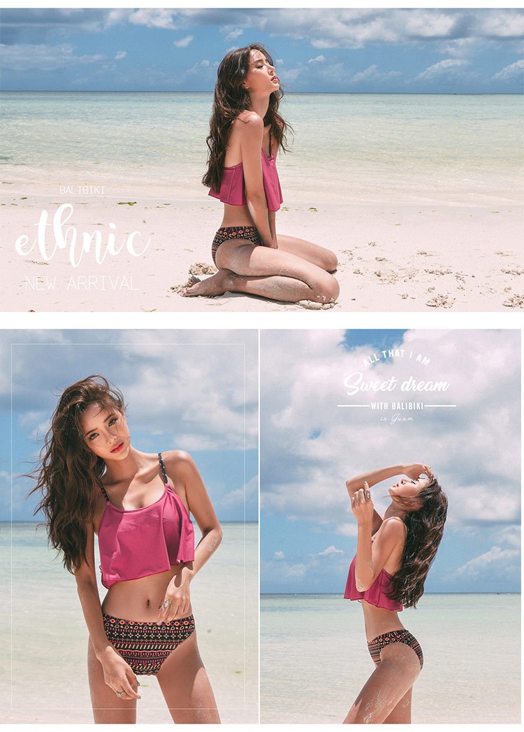 水着 ビキニ 2点セット カラフル 大人 ビーチウェア 体系カバー  レディース