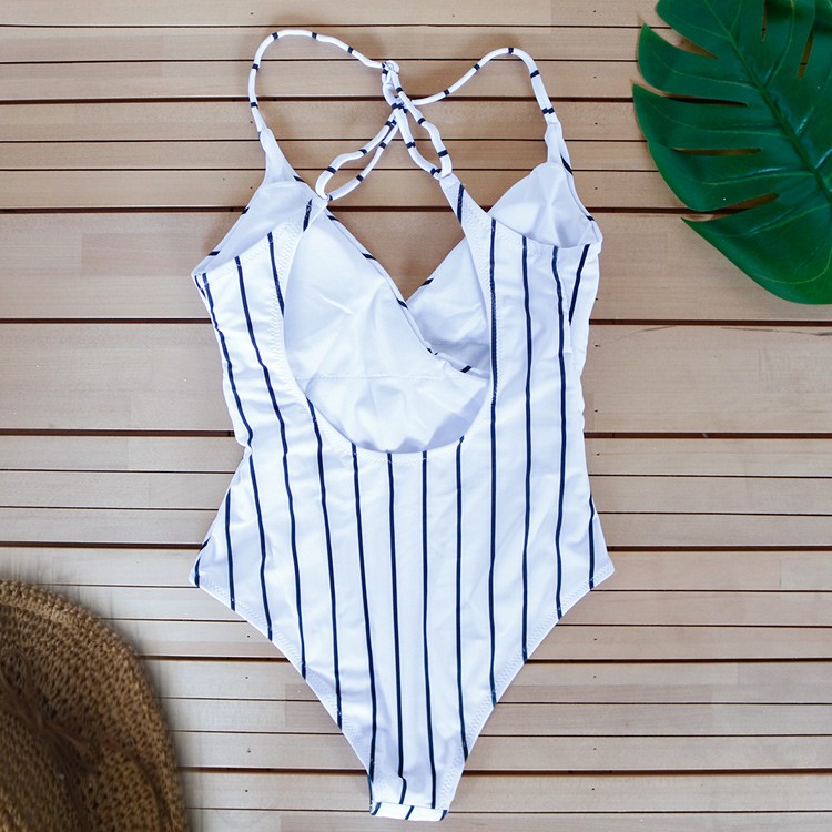 水着 ワンピース ブラジリアン ハイレグ ストライプ カシュクール 体系カバー