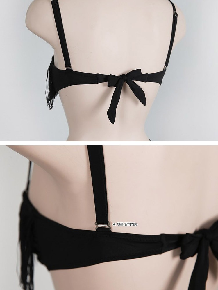 水着 ワンピース フリンジ カット セクシー 黒 モノキニ ビーチウェア 体系カバー Dazzle ダズル