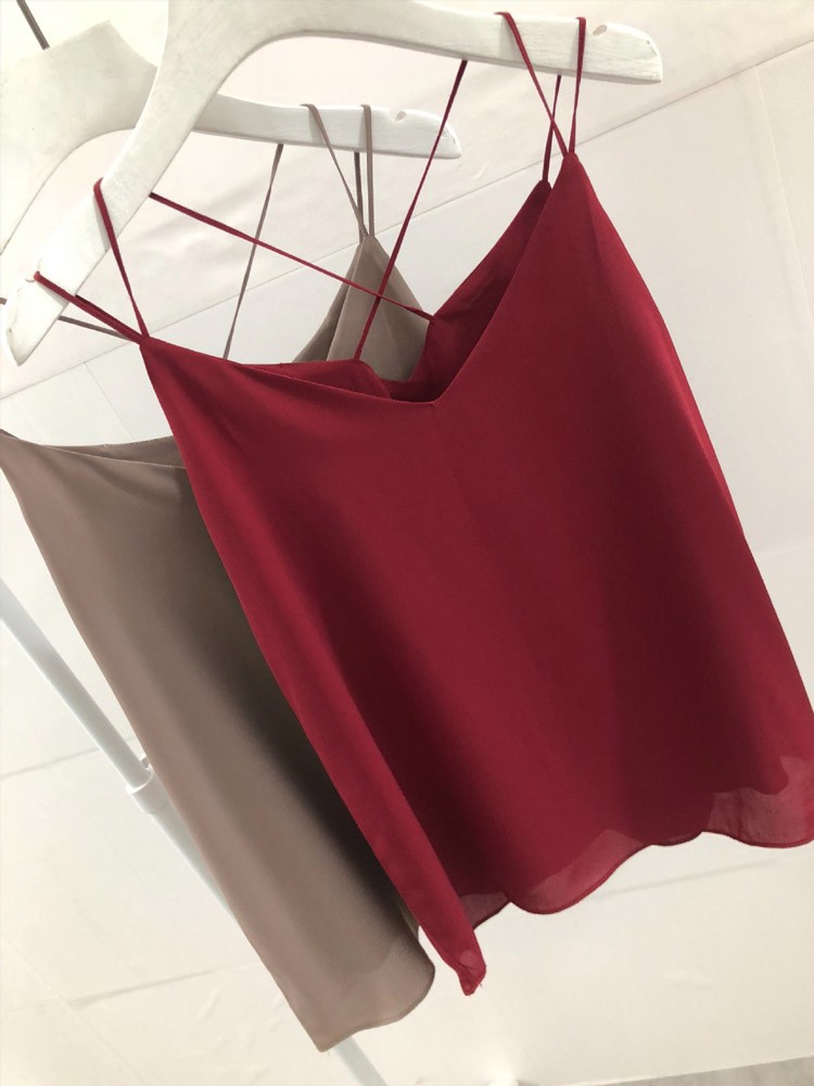 シフォン タンクトップ 大人 インナー ノースリーブ キャミソール Dazzle ダズル