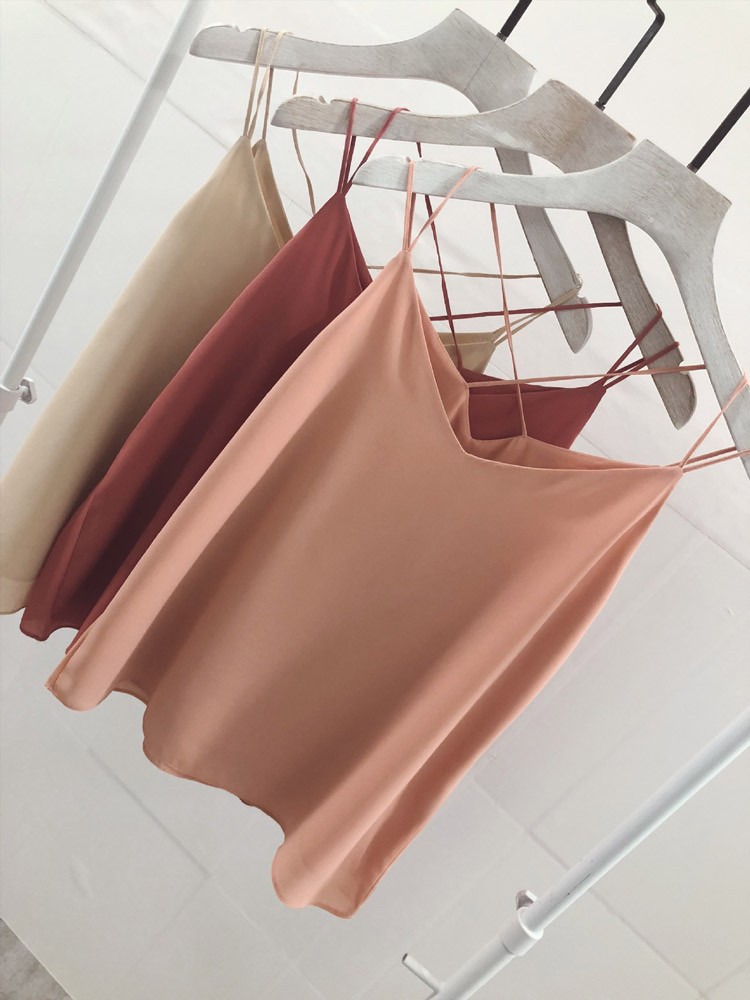 シフォン タンクトップ 大人 インナー ノースリーブ キャミソール Dazzle ダズル