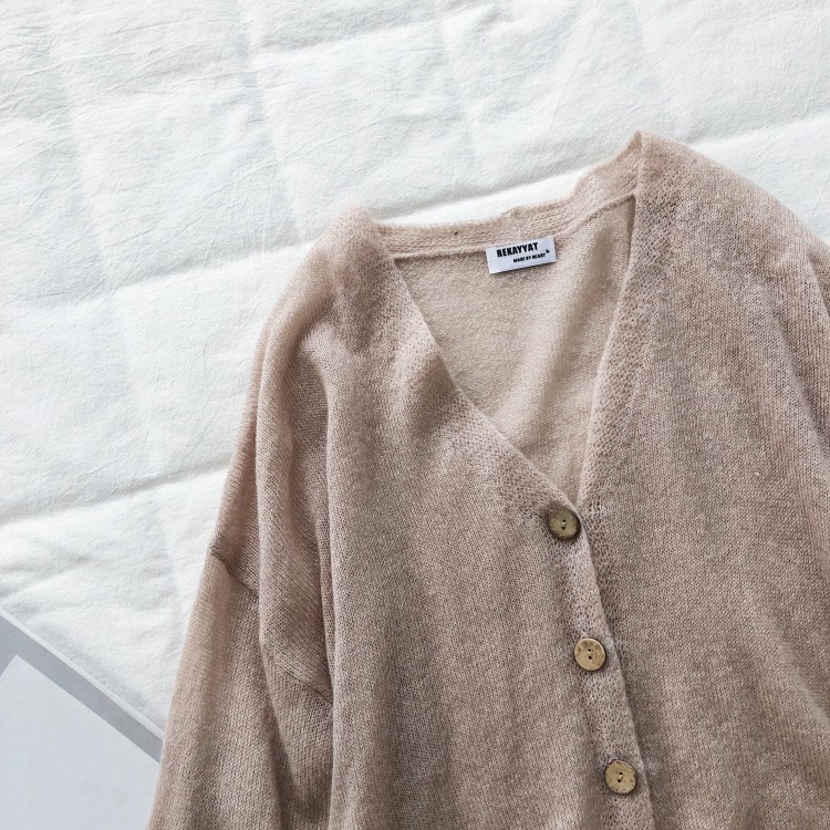 カーディガン モヘア ニット 薄手 レディース 韓国 レトロ レディース Dazzle ダズル