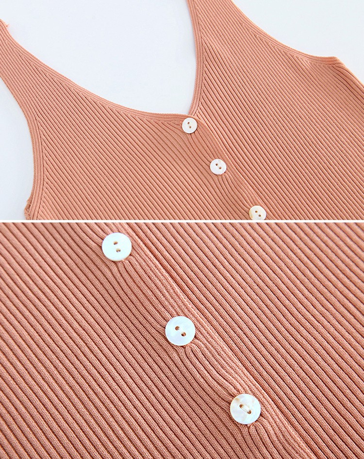 ニット キャミソール フロントボタン トップス レディース 韓国ファッション ジョイフィール Joyfeel