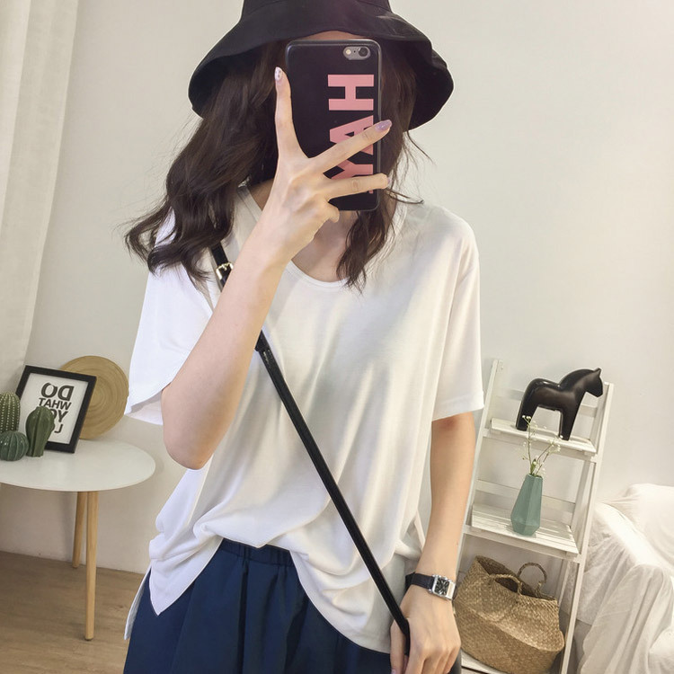 Tシャツ 半袖 レディース Uネック 韓国 送料無料 ジョイフィール joyfeel