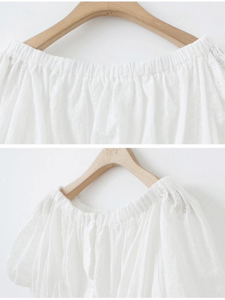 トップス レディース 鎖骨見せ オフショルダー コットン レース キャミソール 半袖 Dazzle ダズル