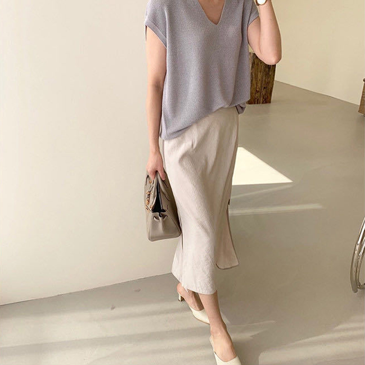 フレンチスリーブ ニット レディース トップス 韓国 送料無料 ジョイフィール joyfeel