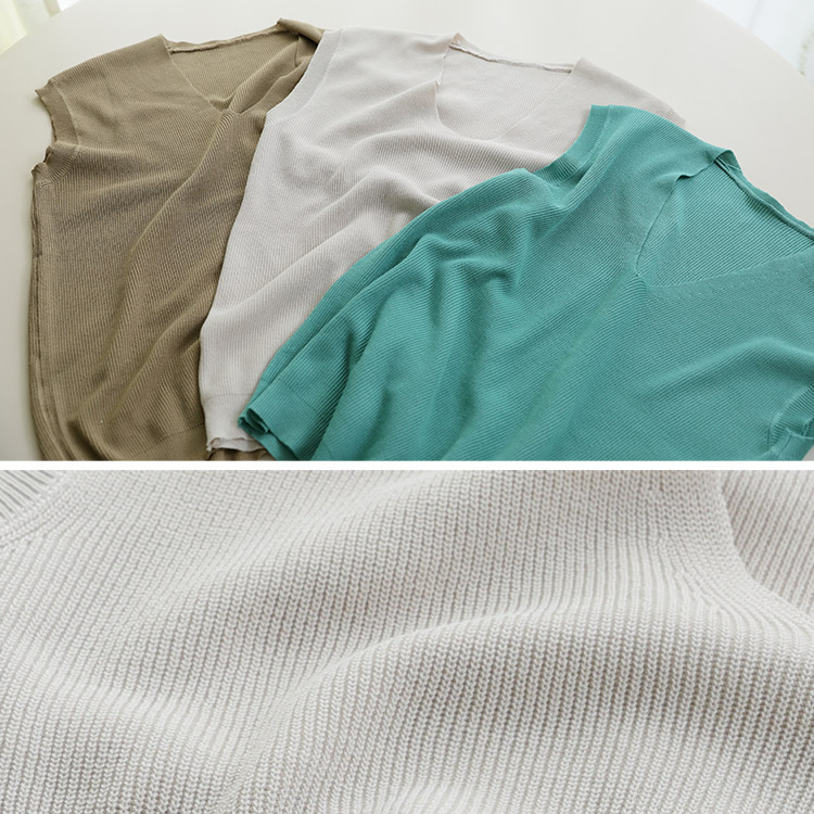 フレンチスリーブ ニット レディース トップス 韓国 送料無料 ジョイフィール joyfeel