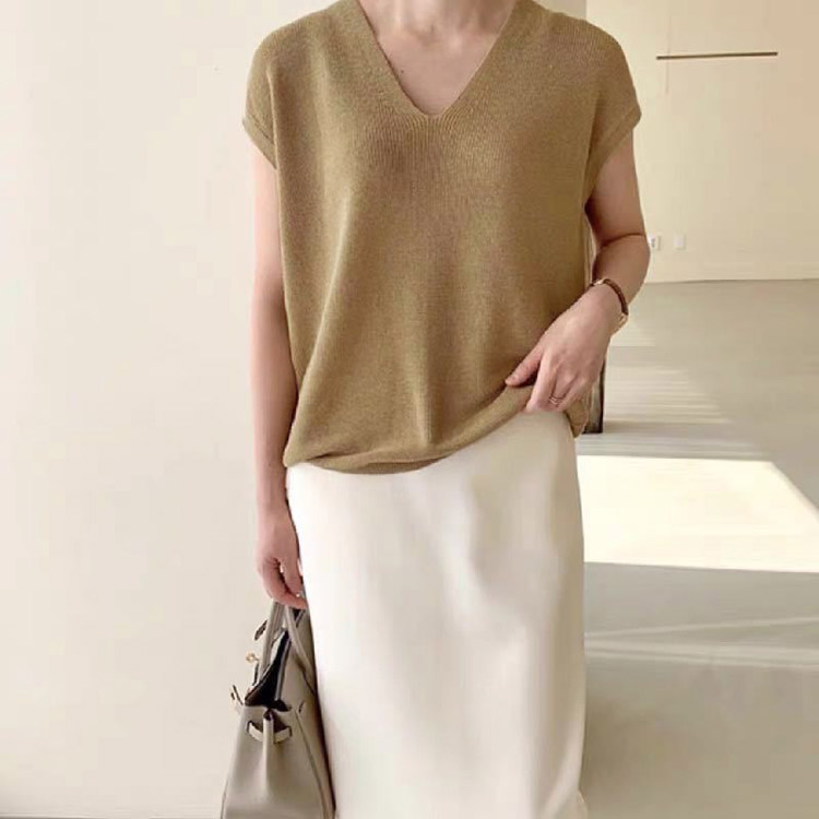 フレンチスリーブ ニット レディース トップス 韓国 送料無料 ジョイフィール joyfeel