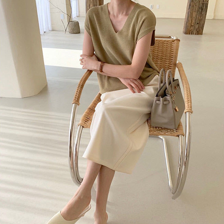 フレンチスリーブ ニット レディース トップス 韓国 送料無料 ジョイフィール joyfeel