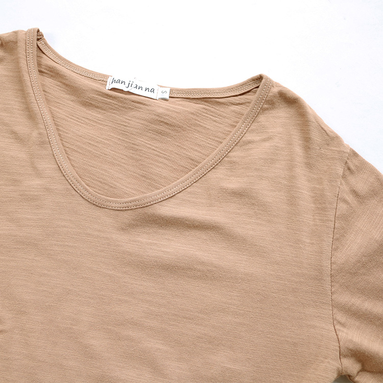 Tシャツ 半袖 レディース Vネック 韓国 送料無料 ジョイフィール joyfeel