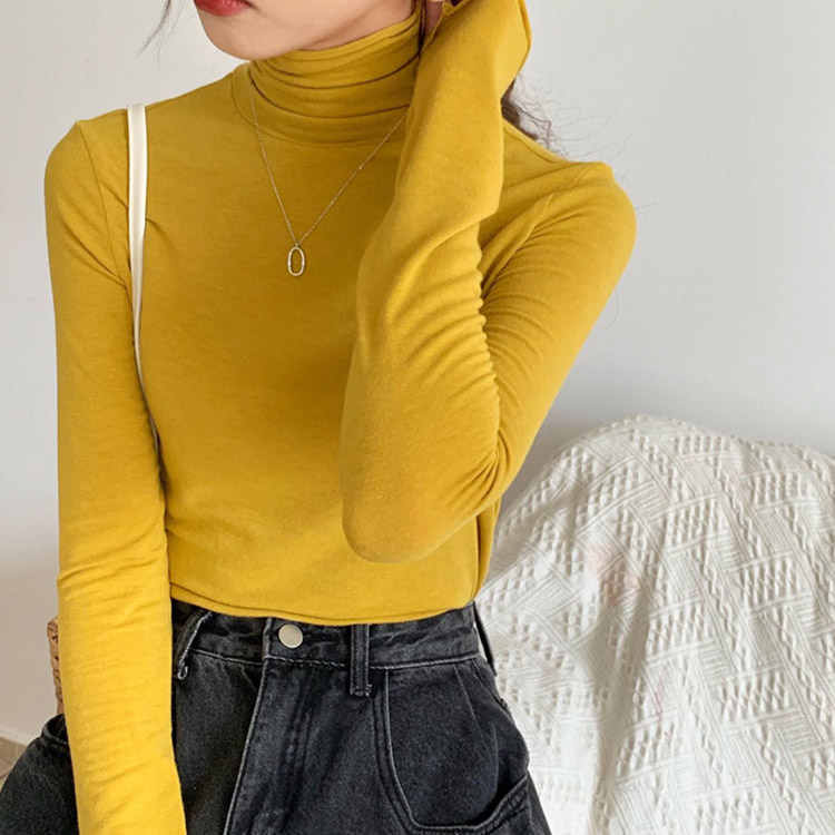 タートルネック トップス レディース 薄手 韓国 送料無料 ジョイフィール joyfeel